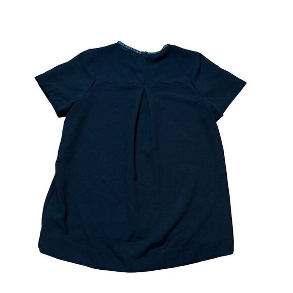 Madewell Black Leather Trim Tailored Top Sz M - Picture 4 of 10